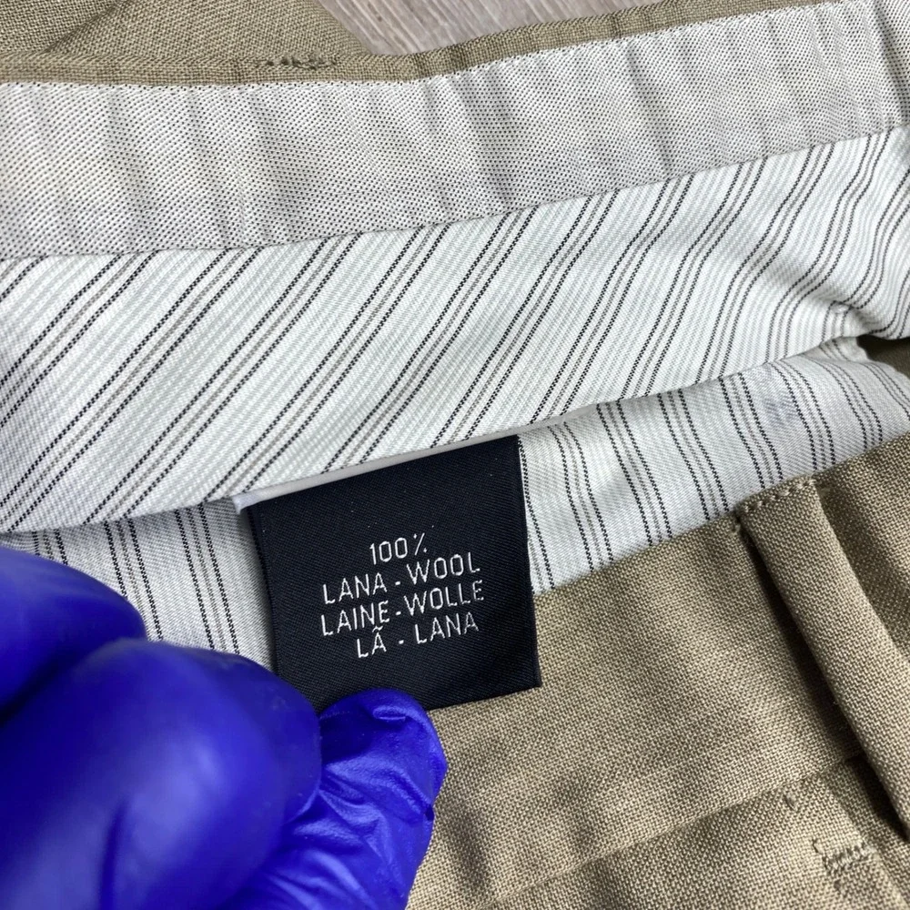 Ermenegildo Zegna Dress Pants Mens 36 Tan Wool Flat Front Luxury Business